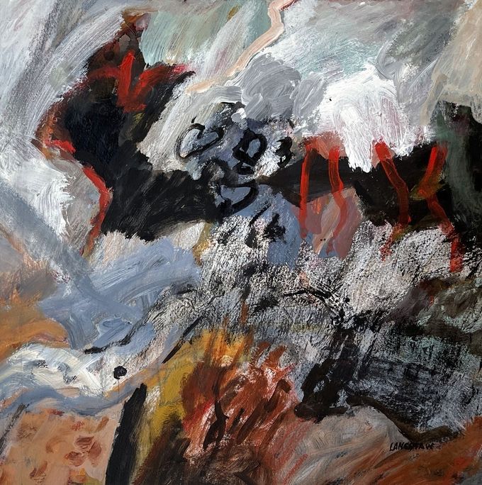 Flames in the Bush 30 x 30cm Acrylic on paper